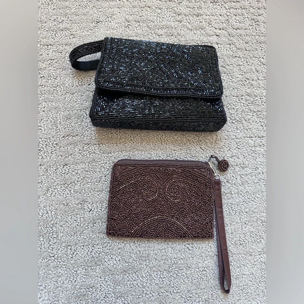 Elegant Beaded Handbag and Wristlet